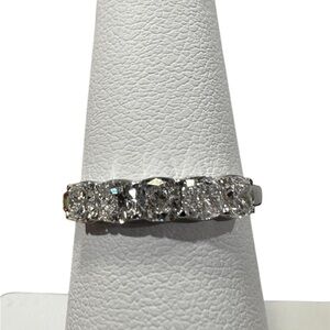 1.11 carat total weight half eternity lab grown diamond ring in 10k gold setting